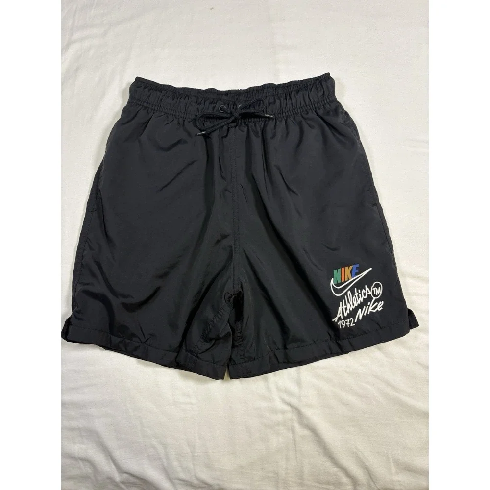 Nike Club Woven Flow Shorts Mens Small Black Athletics 1972 FZ0770-010 Swoosh